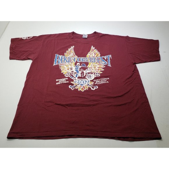 Biketoberfest Daytona Beach Mens T-Shirt Flames Graphic Print 2003 Size XXL - Picture 1 of 11